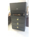 36" 5 Drawer Lateral Filing Cabinet Black Teknion